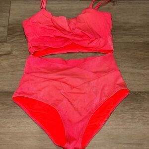 Aerie Bright Pink Bikini Set